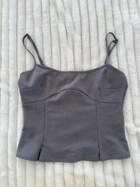H&M Gray Bustier-Style Spaghetti Strap Tank Top